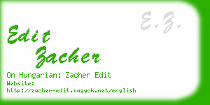 edit zacher business card